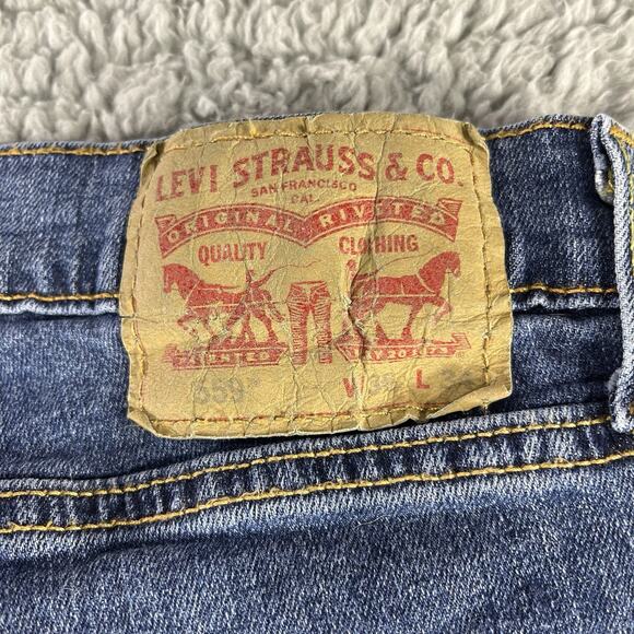 LEVI LEVIS 559 RELAXED STRAIGHT MENS JEANS SIZE 36x34 RED TAB WHISKERED DENIM - Picture 2 of 10